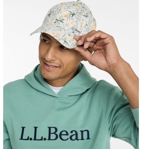 LL Bean Hat Snapback Baseball Cap Adult White Green Tribal Hiking Outdoor Unisex - Picture 8 of 9